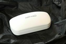 New CALVIN KLEIN White Leather Hard Clamshell Sunglasses Eye
